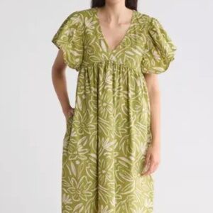 STITCHDROP Nevis Print Flutter Sleeve Dress Size S